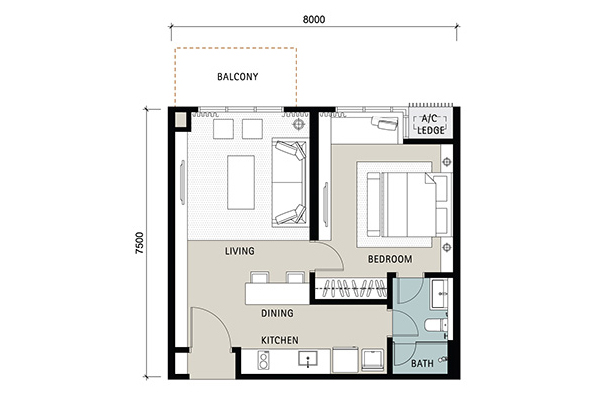 Novum, Kampung Kerinchi Bangsar South 647sqft ID#01