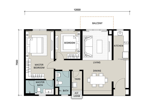 Novum, Kampung Kerinchi Bangsar South 974sqft ID#04